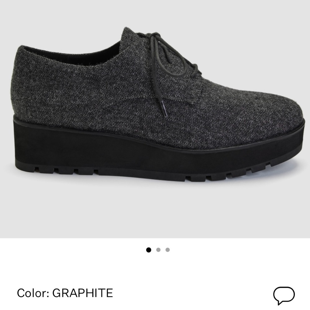 Eileen Fisher Eddy Melange Tweed Platform Oxford Graphite Size 9 US/39.5 EU